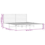 Metal Bed Frame without Mattress with Headboard White 183x203 cm King - Extra Image
