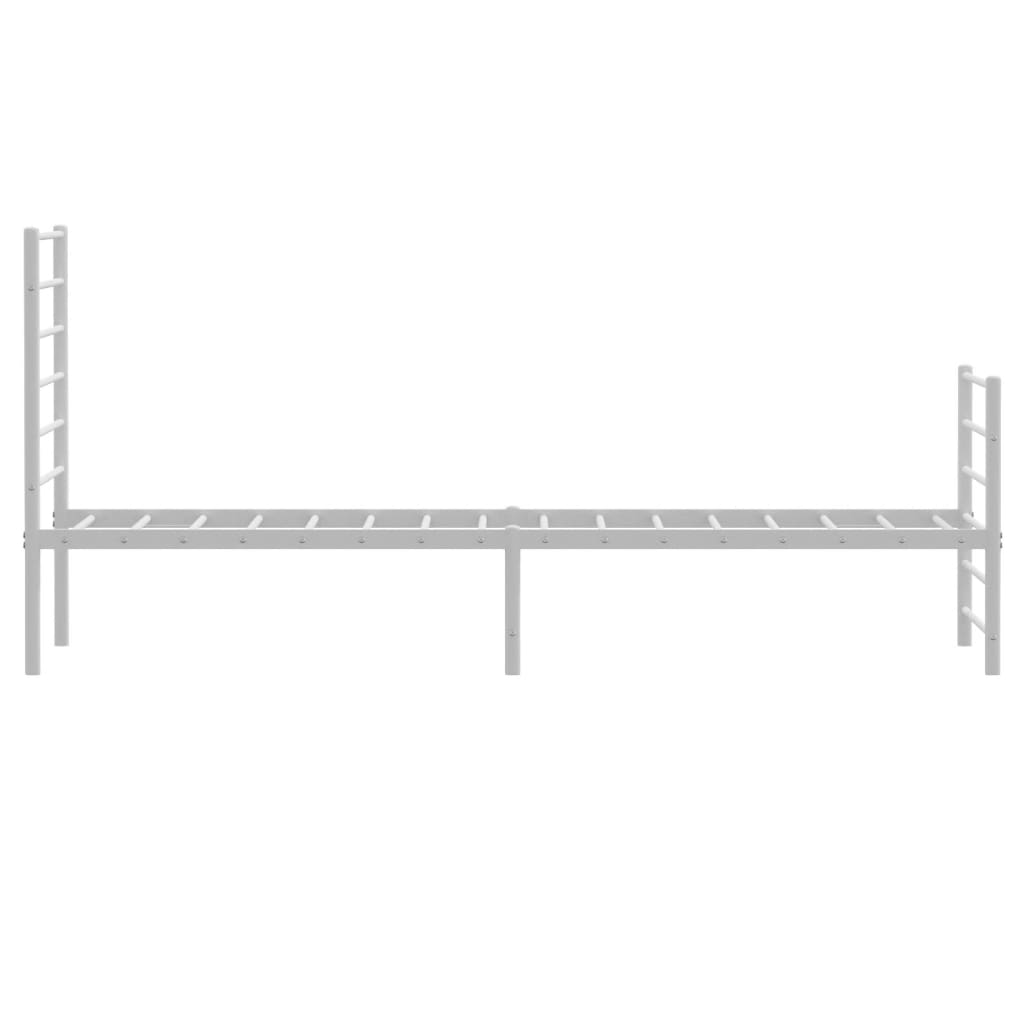 Metal Bed Frame without Mattress with Footboard White 90x190 cm