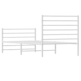 Metal Bed Frame without Mattress with Footboard White 90x190 cm