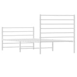 Metal Bed Frame without Mattress with Footboard White 107x203 cm King Single
