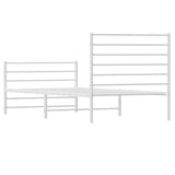 Metal Bed Frame without Mattress with Footboard White 107x203 cm King Single - Low Angle