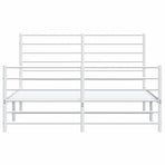 Metal Bed Frame without Mattress with Footboard White 135x190 cm