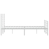 Metal Bed Frame without Mattress with Footboard White 135x190 cm - Close-Up Angle