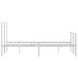 Metal Bed Frame without Mattress with Footboard White 150x200 cm