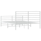 Metal Bed Frame without Mattress with Footboard White 150x200 cm