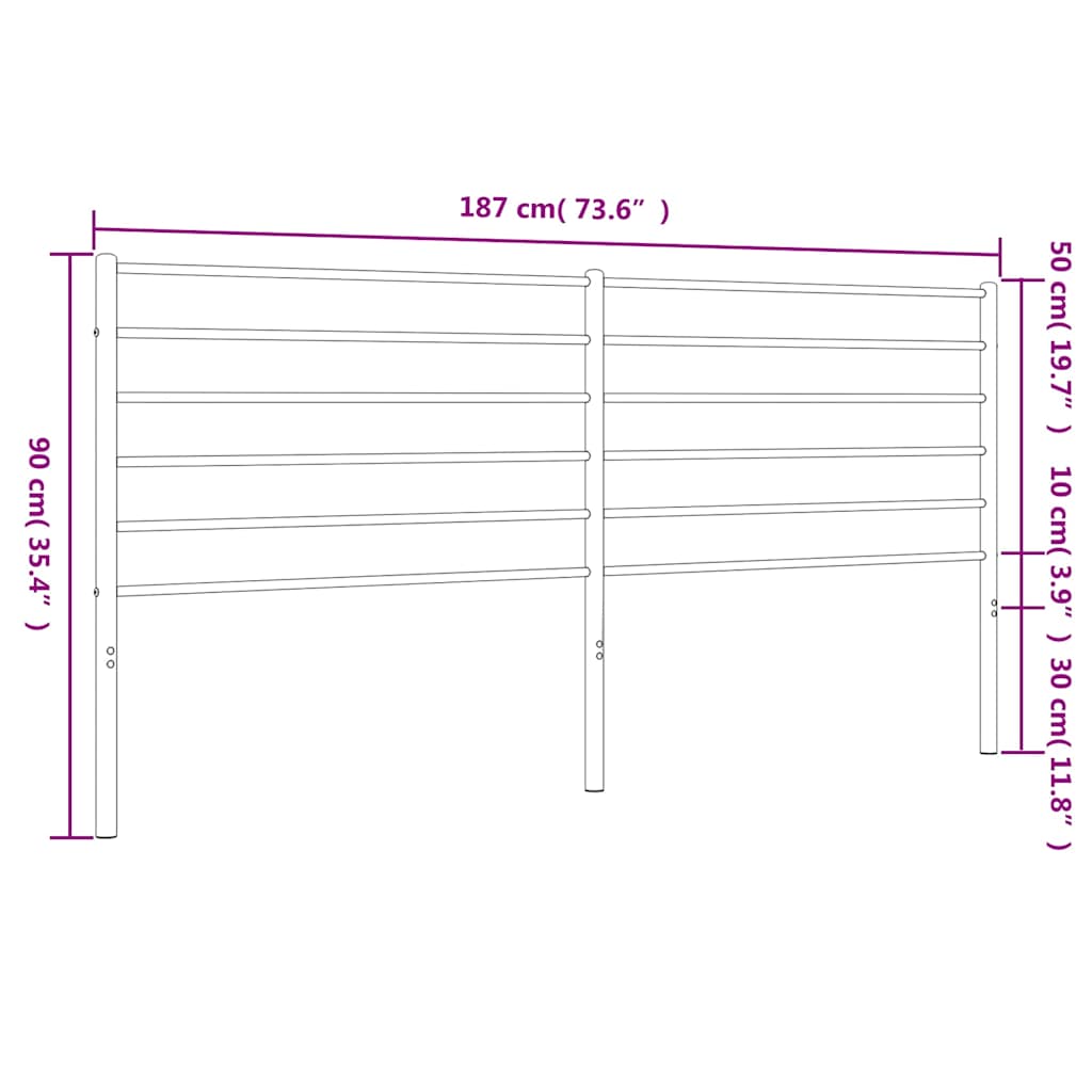 Metal Replace Headboard White 180 cm