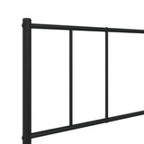Metal Bed Frame without Mattress with Headboard Black 90x190 cm - Extra Image