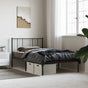 Metal Bed Frame without Mattress with Headboard Black 90x190 cm