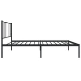 Metal Bed Frame without Mattress with Headboard Black 107x203 cm King Single - Close-Up Angle