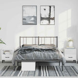 Metal Bed Frame without Mattress with Headboard Black 150x200 cm