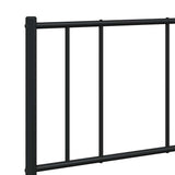 Metal Bed Frame without Mattress with Headboard Black 150x200 cm