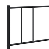 Metal Bed Frame without Mattress with Headboard Black 183x203 cm King - Extra Image