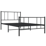 Metal Bed Frame without Mattress with Footboard Black 107x203 cm King Single