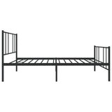 Metal Bed Frame without Mattress with Footboard Black 107x203 cm King Single - Close-Up Angle