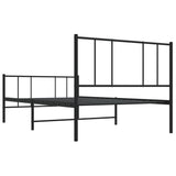Metal Bed Frame without Mattress with Footboard Black 107x203 cm King Single - Low Angle
