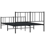 Metal Bed Frame without Mattress with Footboard Black 135x190 cm - Low Angle