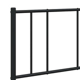 Metal Bed Frame without Mattress with Footboard Black 135x190 cm - Extra Image
