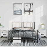 Metal Bed Frame without Mattress with Footboard Black 150x200 cm - Side View