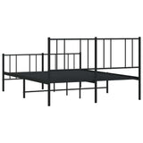 Metal Bed Frame without Mattress with Footboard Black 150x200 cm - Low Angle