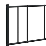 Metal Bed Frame without Mattress with Footboard Black 150x200 cm - Extra Image