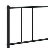 Metal Bed Frame without Mattress with Footboard Black 183x203 cm King - Extra Image