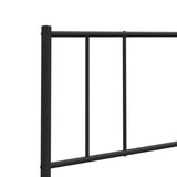 Metal Headboard Black 90 cm - Rear View