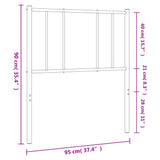 Metal Replace Headboard Black 90 cm