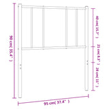 Metal Headboard Black 90 cm - Close-Up Angle
