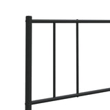 Metal Headboard Black 107 cm - Rear View