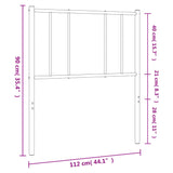 Metal Headboard Black 107 cm - Close-Up Angle