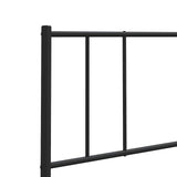 Metal Headboard Black 183 cm King - Close-Up Angle