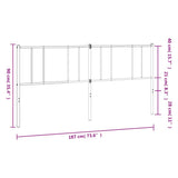 Metal Replace Headboard Black 180 cm