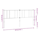 Metal Headboard Black 183 cm King - Low Angle