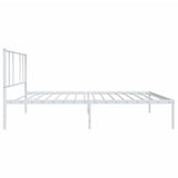 Metal Bed Frame without Mattress with Headboard White 90x190 cm - Close-Up Angle