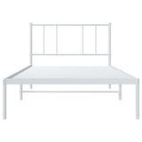Metal Bed Frame without Mattress with Headboard White 107x203 cm King Single - Rear View