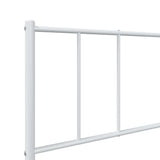 Metal Bed Frame without Mattress with Headboard White 107x203 cm King Single - Extra Image