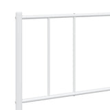 Metal Bed Frame without Mattress with Headboard White 183x203 cm King