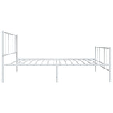 Metal Bed Frame without Mattress with Footboard White 90x190 cm