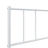 Metal Bed Frame without Mattress with Footboard White 90x190 cm