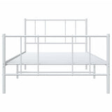 Metal Bed Frame without Mattress with Footboard White 107x203 cm King Single