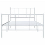 Metal Bed Frame without Mattress with Footboard White 107x203 cm King Single