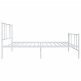 Metal Bed Frame without Mattress with Footboard White 107x203 cm King Single - Close-Up Angle