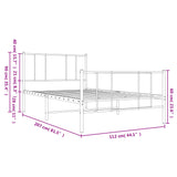 Metal Bed Frame without Mattress with Footboard White 107x203 cm King Single - Extra Image
