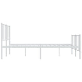 Metal Bed Frame without Mattress with Footboard White 183x203 cm King - Close-Up Angle