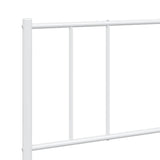 Metal Bed Frame without Mattress with Footboard White 183x203 cm King - Extra Image