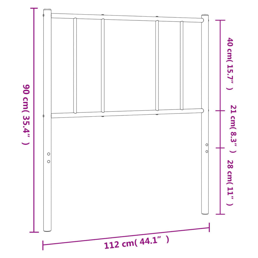 Metal Replace Headboard White 107 cm