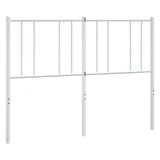 Metal Headboard White 137 cm Double - Front View