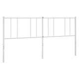 Metal Headboard White 183 cm King - Front View