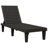 Sun Lounger Black 155x58x83 cm Polypropylene - Front View