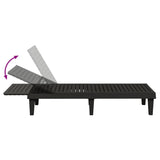Sun Lounger Black 155x58x83 cm Polypropylene - Rear View